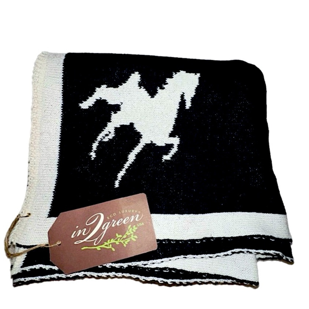 In2Green Poncho Horse Black Equestrian Eco Stirrup Ecco Luxury NWT